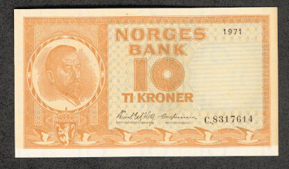 Norway Norveç 10 Kronor 1971 UNC *çil