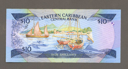 EASTERN CARRIBBEAN 10 Dollars 1985 UNC *Kraliçe polymer çil BANKNOT