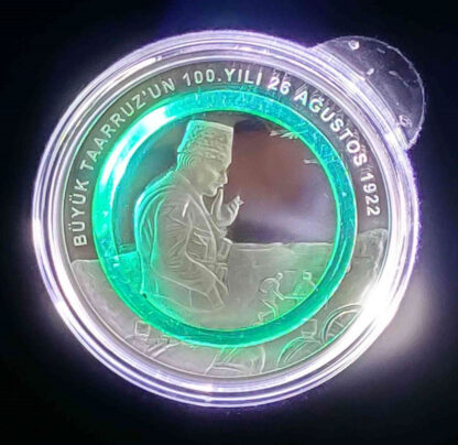 Büyük taaruzun 100. yılı Atatürk Dumlupınar gümüş  sertifikalı polymer, kutulu hatıra parası