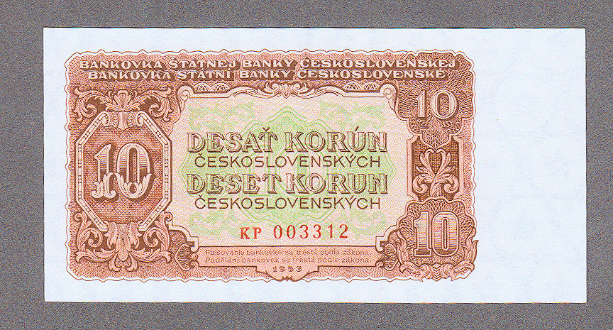 Çekoslavakya CZECHOSLOVAKIA 10 Korun 1953 - UNC