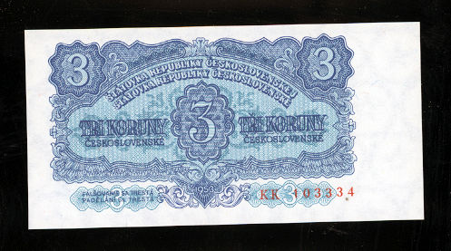 Çekoslavakya CZECHOSLOVAKIA 3 Korun 1953 - UNC