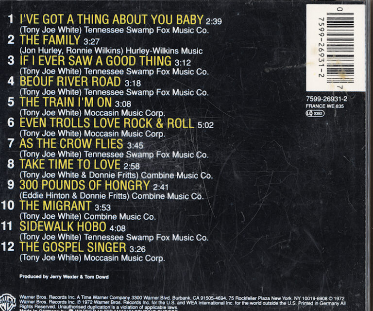 TONY JOE WHITE the train I`m on Blues CD - Görsel 2