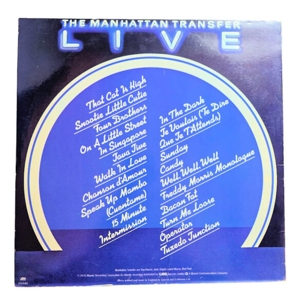 MANHATTAN TRANSFER Live – Printed in England Plak 8 / Kapak 7,5 - Görsel 2