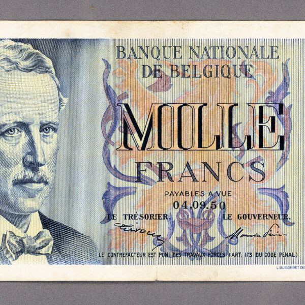 BELGIUM Belgique 1000 Francs 1950 VF