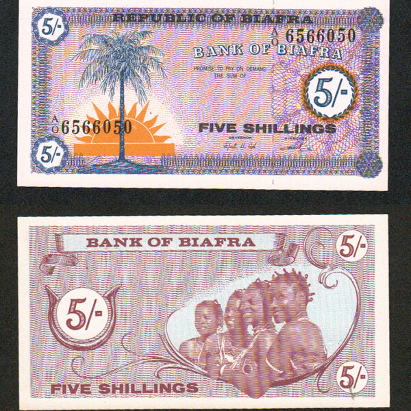 BIAFRA 5/- Shillings ND 1967 Pick#1 - UNC *ÇİL
