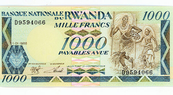 RWANDA 1000 Francs 1988