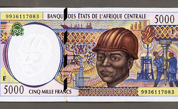 BURKINA FASO Banque Centrale der Etats de L`AFRIQUE CENTRALE (F) 5000 Francs UNC çil banknot