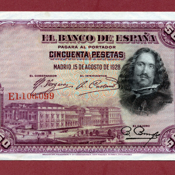 SPAIN Ispanya 50 Pecetas 1928 EF *çt