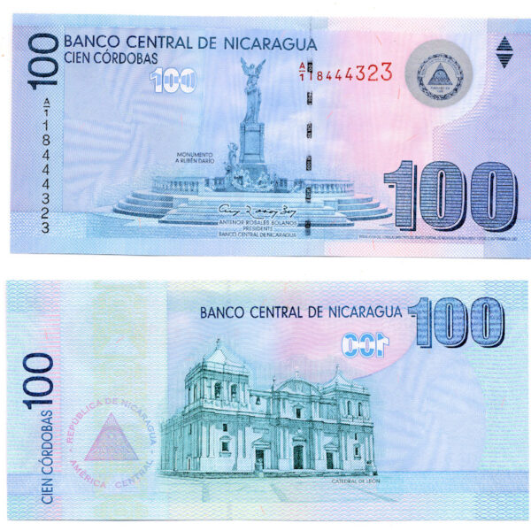 NICARAGUA 100 Cordobas UNC çil banknot