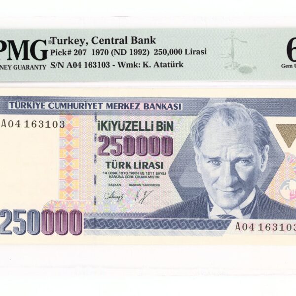 7. Emisyon 250 000 TL A04 PMG SERTİFİKALI 66 EPQ ÇİL