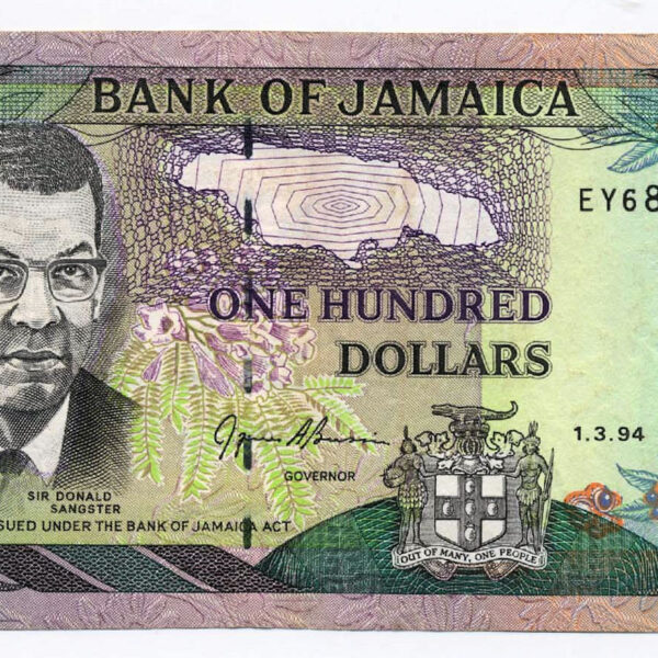 JAMAICA 100 Dollars 1994 - EF+ ççt banknot