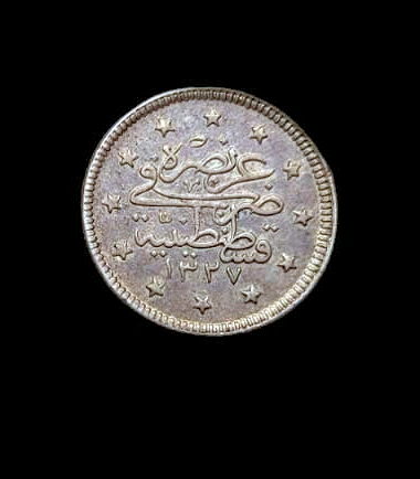 Sultan REŞAT 2 Kuruş 1327/4 OSMANLI PARASI Gümüş *KONSTANTINYE DARP