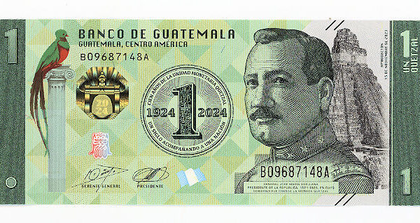 GUATEMALA 1 Quetzal 2024 Polymer UNC