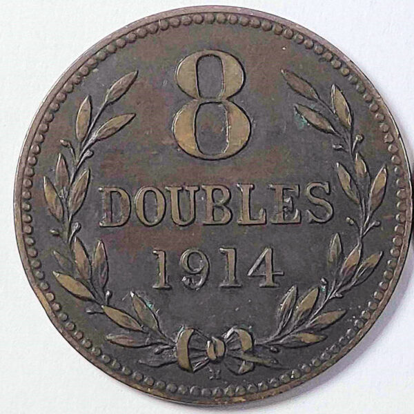 GUERNESEY 1914 YILI 8 DOUBLES (Great Britain) SATILDI - OUT OF STOCK