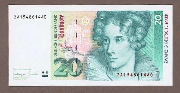 Deutschland 20 Mark 1993 Almanya UNC