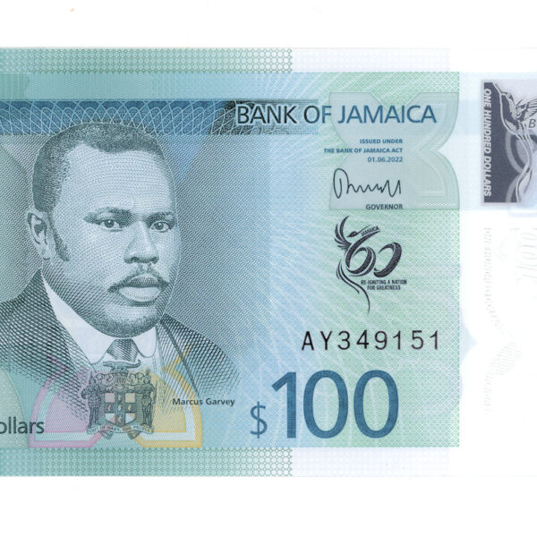 Jamaika 100 Dolar 2022 Polymer ÇİL banknot