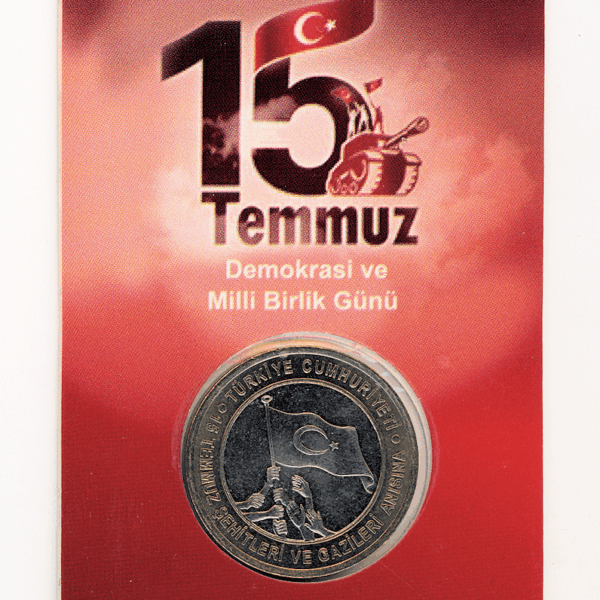 z 1 Lira 15 TEMMUZ HATIRA PARASI özel kapama “1 adet