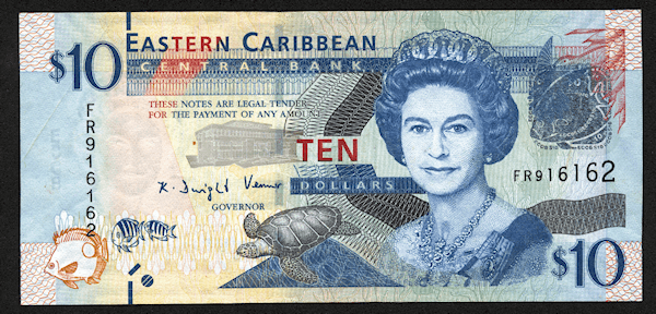 EASTERN CARIBBEAN CENTRAL BANK 10 Dollars 2012 - EF *ççt