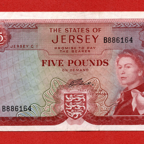 JERSEY 5 Pounds ND 1963 Pick#9b VF çt