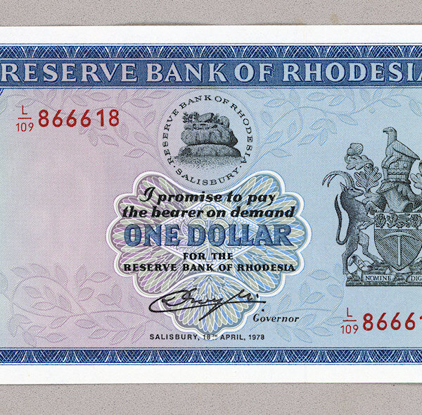 Rodesya Rhodesia 1 Dollar 1978 Pick#34c UNC Banknot Çil