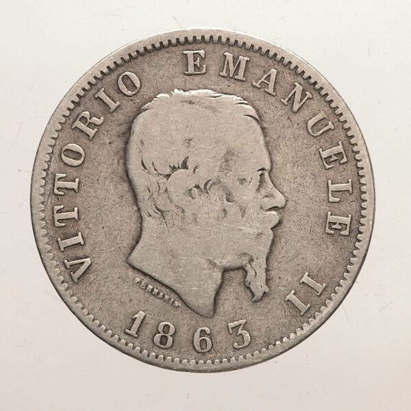 ITALY 1 Lire 1863 *Silver