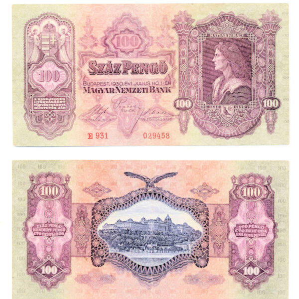 Macaristan HUNGARY 100 Pengö 1930 - EF / ççt