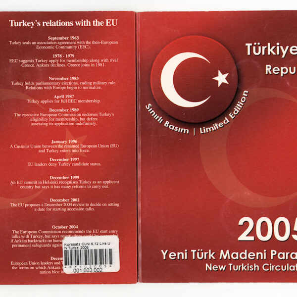 2005 TURKEY T.C. YTL Tedavül Madeni Para Seti Darphane