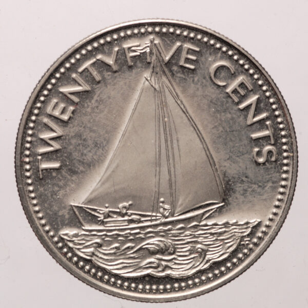 BAHAMAS 20 Cents 1974 Yelkenli motif *Silver