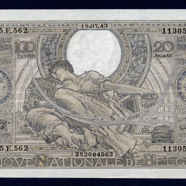 BELGIUM Belgique 100 Francs 1943 EF / ççt