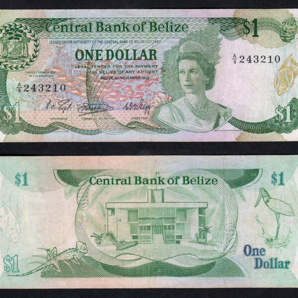 BELIZE 1 Dollar w/ Queen Kraliçe – UNC