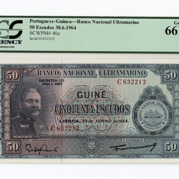 PORTUGUESE-GUINEA 50 Escudos 1964 PCGS 66 PPQ - UNC