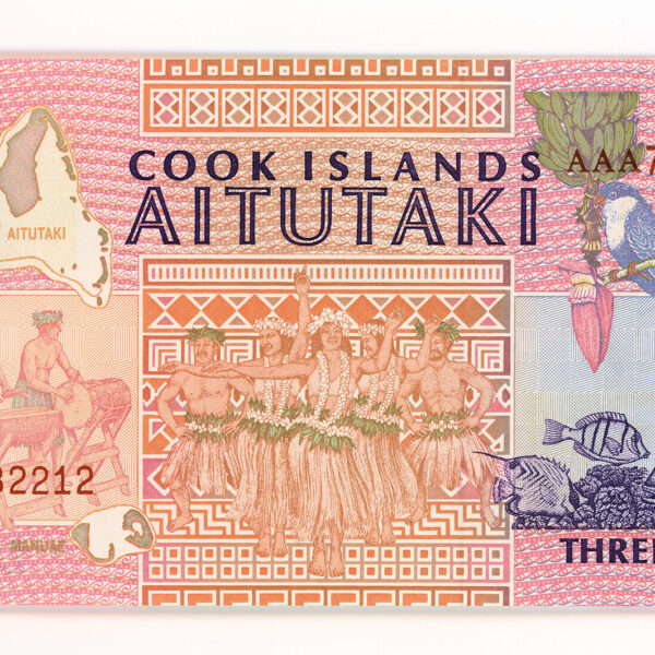 COOK ISLAND 3 Dollars serial AAA - UNC