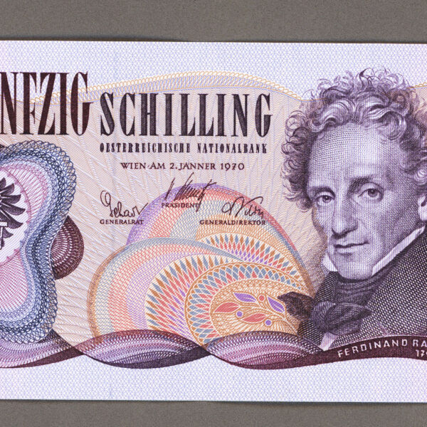 AUSTRIA ÖSTERREICH 50 Shilling 1970 Pick#143a *EF ççt banknot