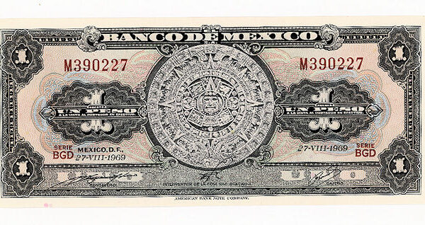 MEXICO 1 Peso 1969 UNC