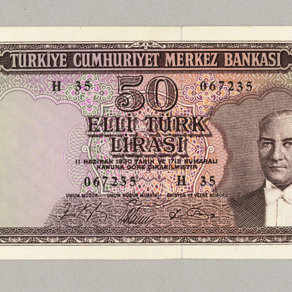 5. Emisyon 50 Lira 1964 *ND (1976) 5th Emis. 6.ter. UNC