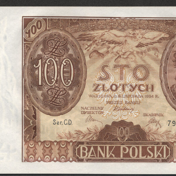 Polonya POLAND 100 Zlotych 1934 UNC *çil SATILDI - OUT OF STOCK