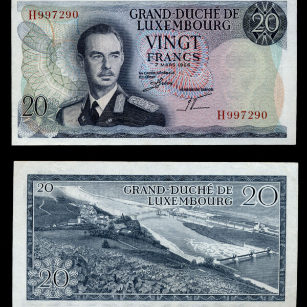 LUXEMBOURG 20 Francs 1972 Pick # 54b - UNC