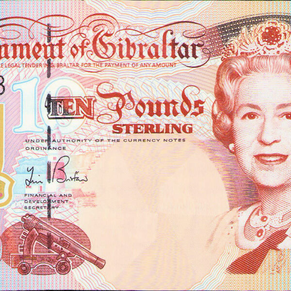 Gibraltar 10 Pounds 2006 Pick#32 - UNC çil banknot *Kraliçe Cebelitarık