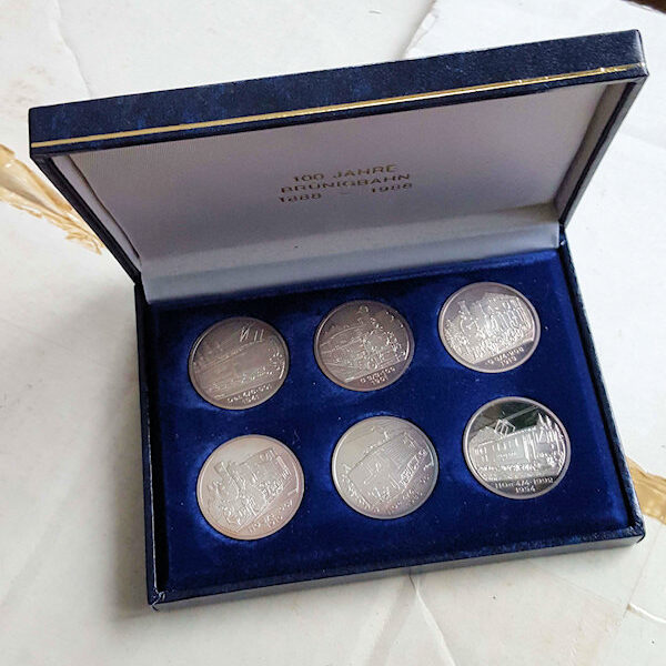 Switzerland Trains Lokomtives 6 Silver 999 Coins, each 15 Gr. Medal Set *SATILDI - OUT OF STOCK SATILDI