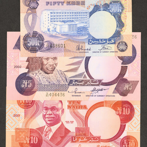 NIGERIA 3 Banknoten UNC