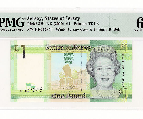 JERSEY 1 Pound ND 2010 Pick # 32b PMG 66 EPQ - UNC