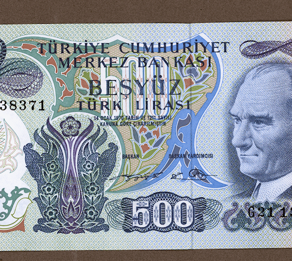 6. Emis. 2. Tertip 500 Lira 1974-84 G21 serisi çil - UNC