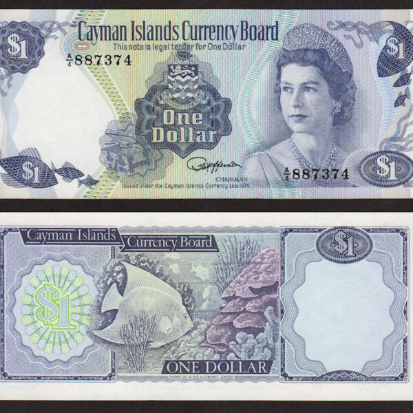 CAYMAN ISLAND 1 Dollar 1974 *Kraliçe çil banknot