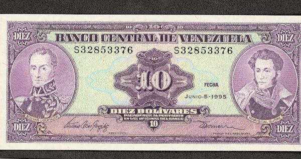 VENEZUELA 10 Bolivares 1995 UNC