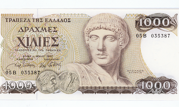 Yunanistan GREECE 1000 Drachmai 1987