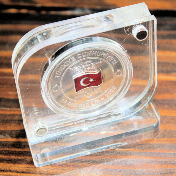 Türk Futbol a-Milli takımı dünya 3.lüğü hatıra parası pleksi standında sertifikalı *SATILDI - OUT OF STOCK