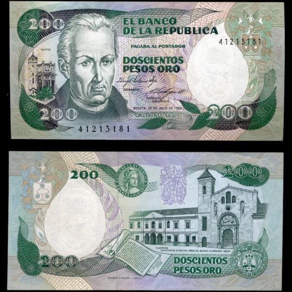 COLOMBIA 200 Pesos 1984 UNC *çil
