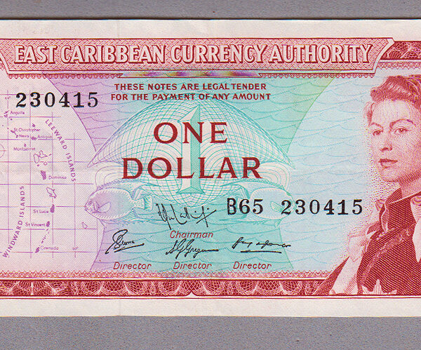 Eastern Caribbean 1 Dollar *Kraliçe - ça/ççt banknot