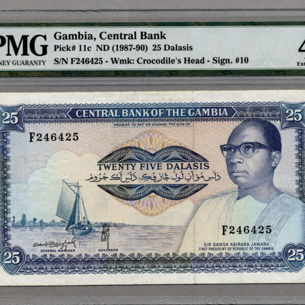 GAMBIA 25 Dalasis ND 1987-90 PMG 40 EF *ççt SATILDI - OUT OF STOCK