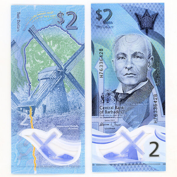 BARBADOS 2 Dollars 2022 UNC